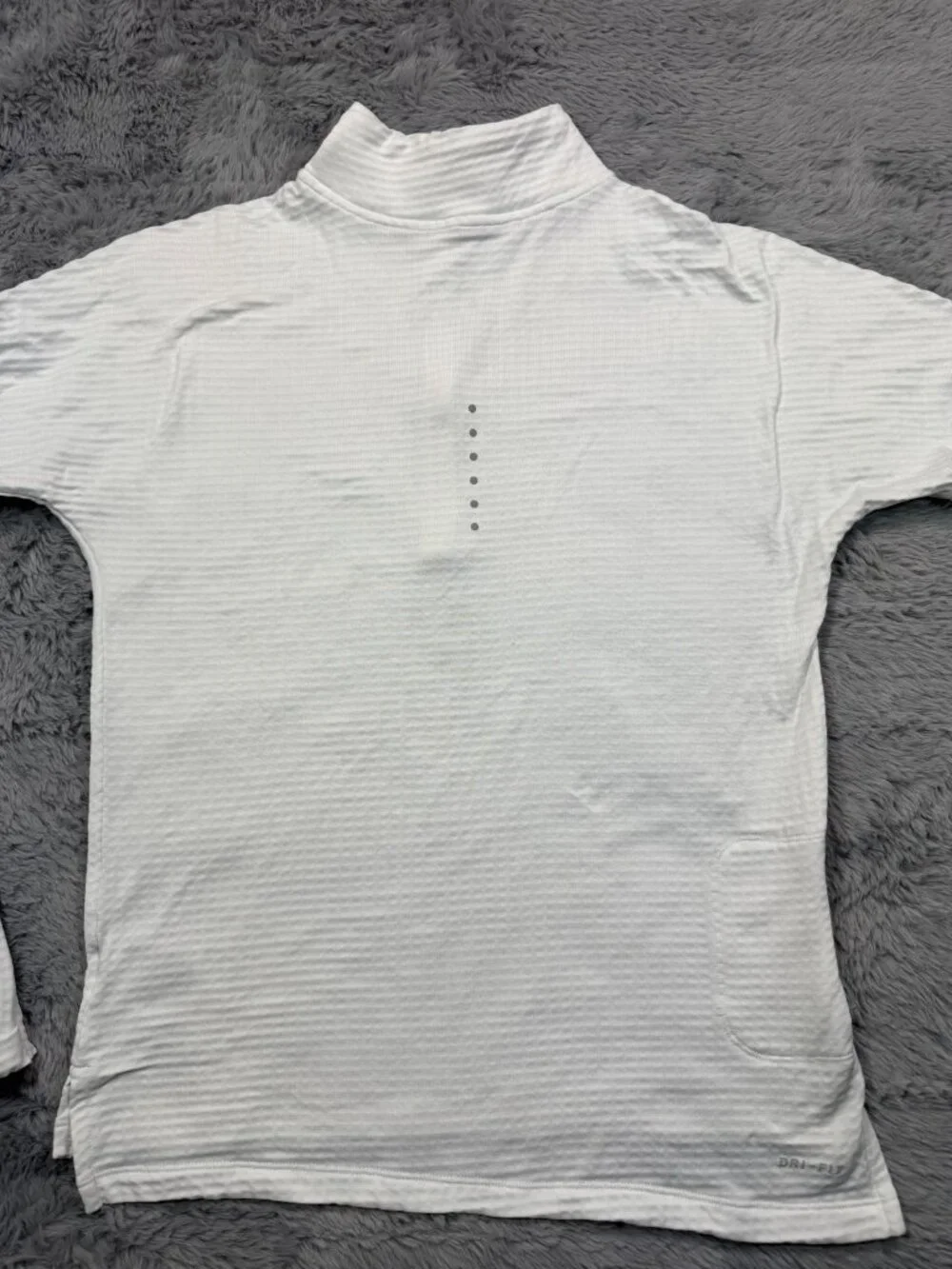 Nike Dri-Fit Shirt Womens XS White Polyester Waffle Knit Performance Golf Sports